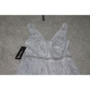 Silver Grey Sleeveless Prom Dress Size M US 6 Ever Pretty New